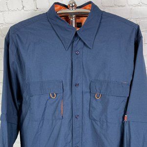 NWT VINTAGE 2000 REDSAND MEN'S "STORM" ZIP OFF SLEEVE BUTTON UP SHIRT